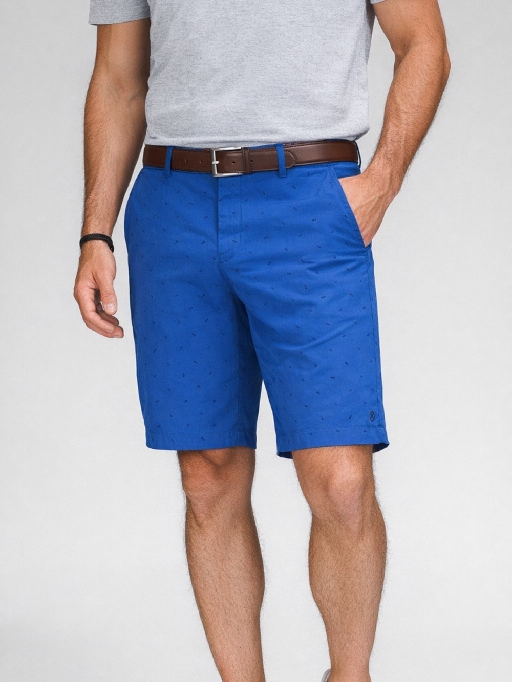 Lululemon The Works Shorts Mens 38 Blue Golf Chino Stretch Casual Dot